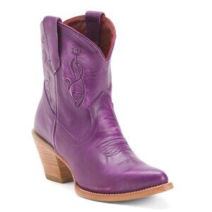 FERRINI Purple Made In Mexico Leather Pixie Western Boots